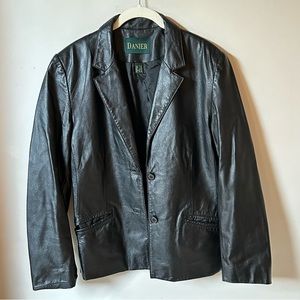 Black Danier leather blazer